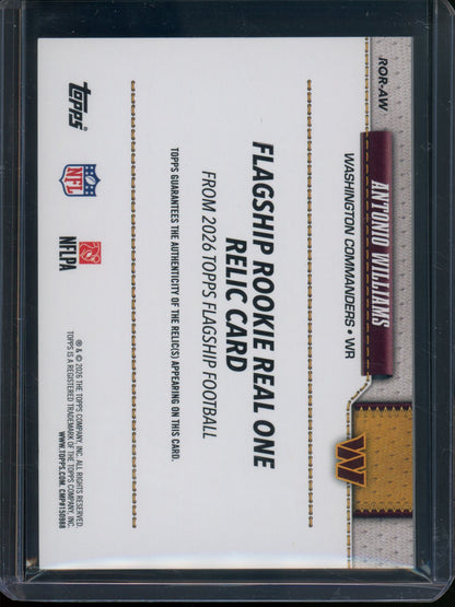 2026 Topps Flagship Antonio Williams Rookie RC Orange Foil Jersey Relic /25 Commanders