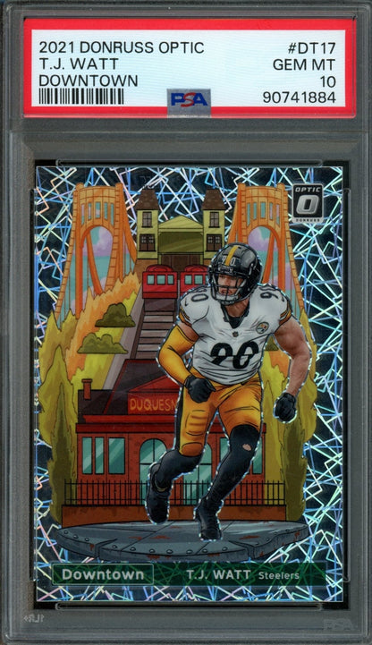 2021 Panini Optic T.J. Watt Downtown Case Hit #DT17 PSA 10 Steelers - Trading Card Market
