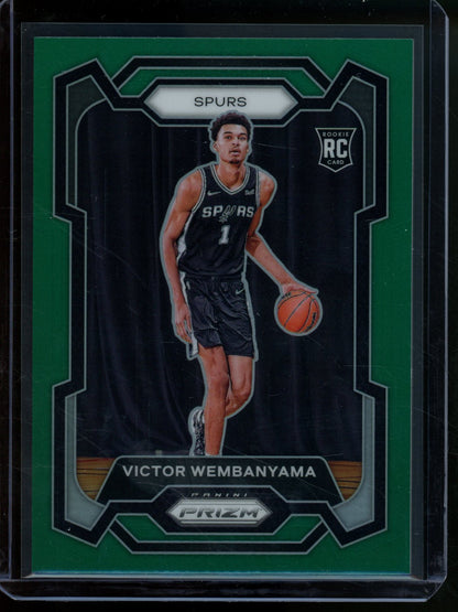 2023/24 Panini Prizm Victor Wembanyama Rookie RC Green #136 Spurs