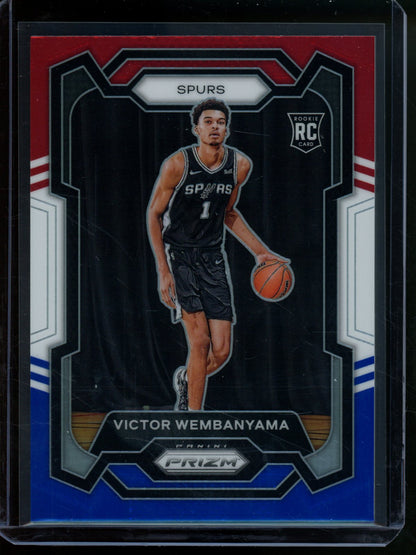 2023/24 Panini Prizm Victor Wembanyama Rookie RC Red White Blue Spurs