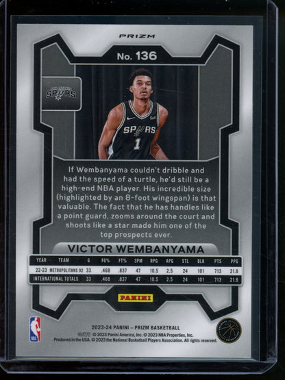 2023/24 Panini Prizm Victor Wembanyama Rookie RC Red White Blue Spurs