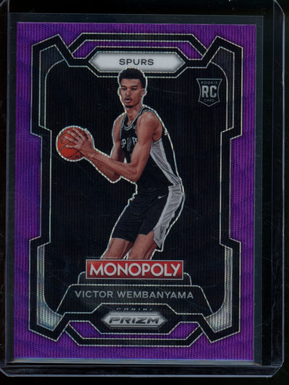 2023/24 Panini Prizm Monopoly Victor Wembanyama Rookie RC Purple Wave Spurs (B)