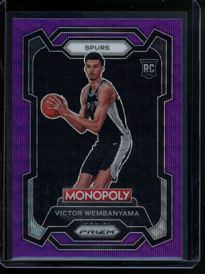 2023/24 Panini Prizm Monopoly Victor Wembanyama Rookie RC Purple Wave Spurs (C)