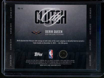 2025/26 Topps Chrome Derik Queen Rookie RC Clutch Purple Refractor /75 Pelicans - Trading Card Market