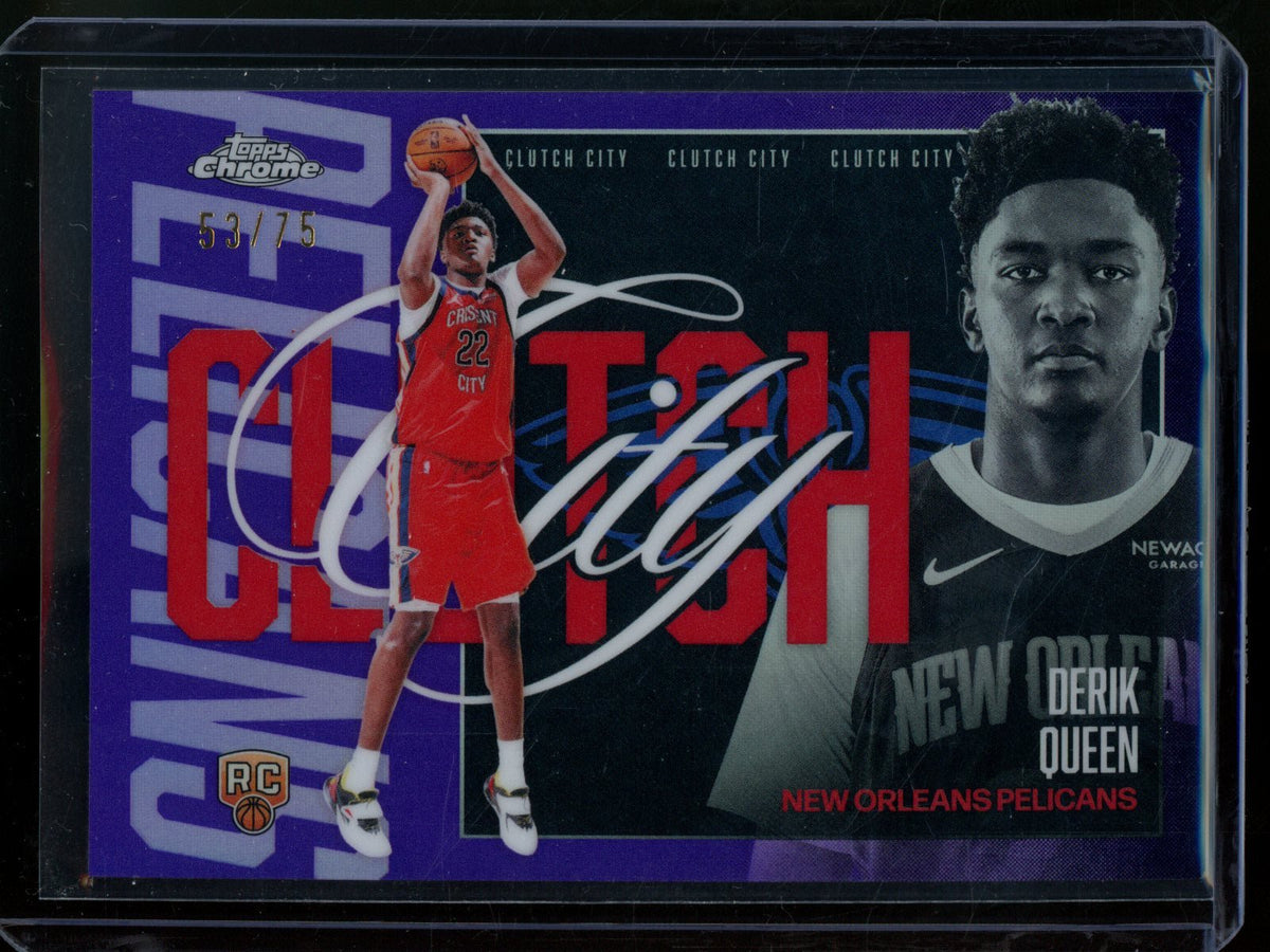 2025/26 Topps Chrome Derik Queen Rookie RC Clutch Purple Refractor /75 Pelicans - Trading Card Market