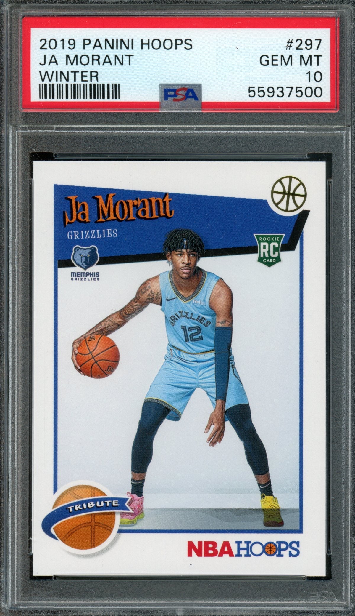 2019/20 Panini Hoops Ja Morant Rookie RC Winter PSA 10 Grizzlies