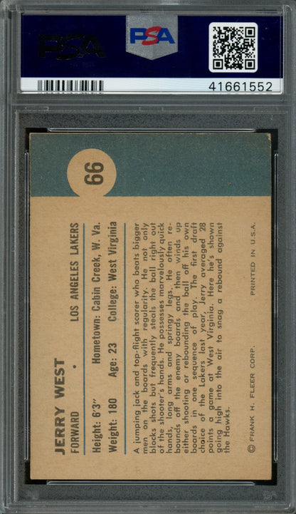 1961/62 Fleer Jerry West In Action #66 PSA 5 Lakers