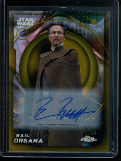 2026 Topps Chrome Star Wars Bail Organa Benjamin Bratt Gold Refractor Autograph /50 - Trading Card Market