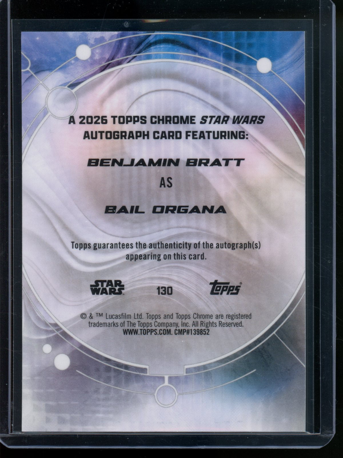 2026 Topps Chrome Star Wars Bail Organa Benjamin Bratt Gold Refractor Autograph /50 - Trading Card Market