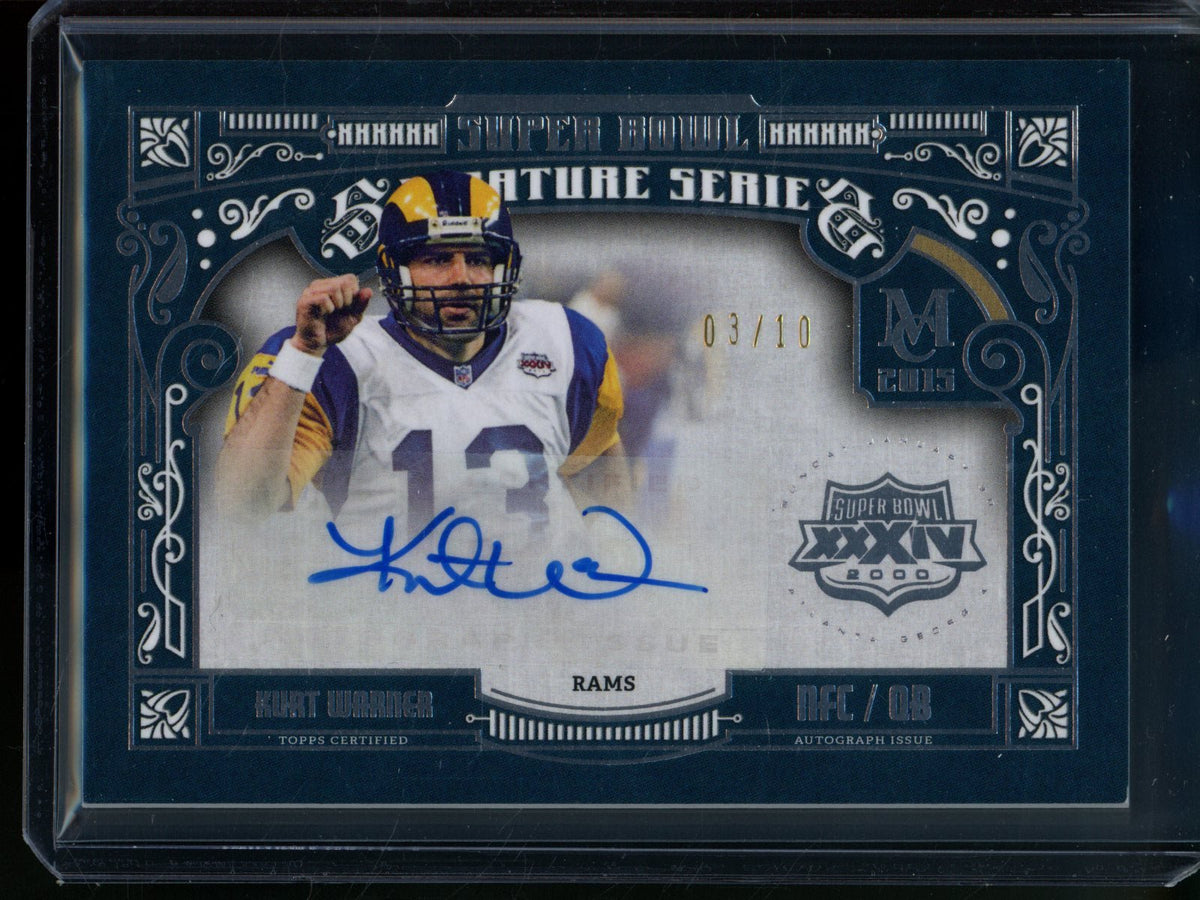 2015 Topps Museum Collection Kurt Warner Super Bowl Signature /10 Rams - Trading Card Market
