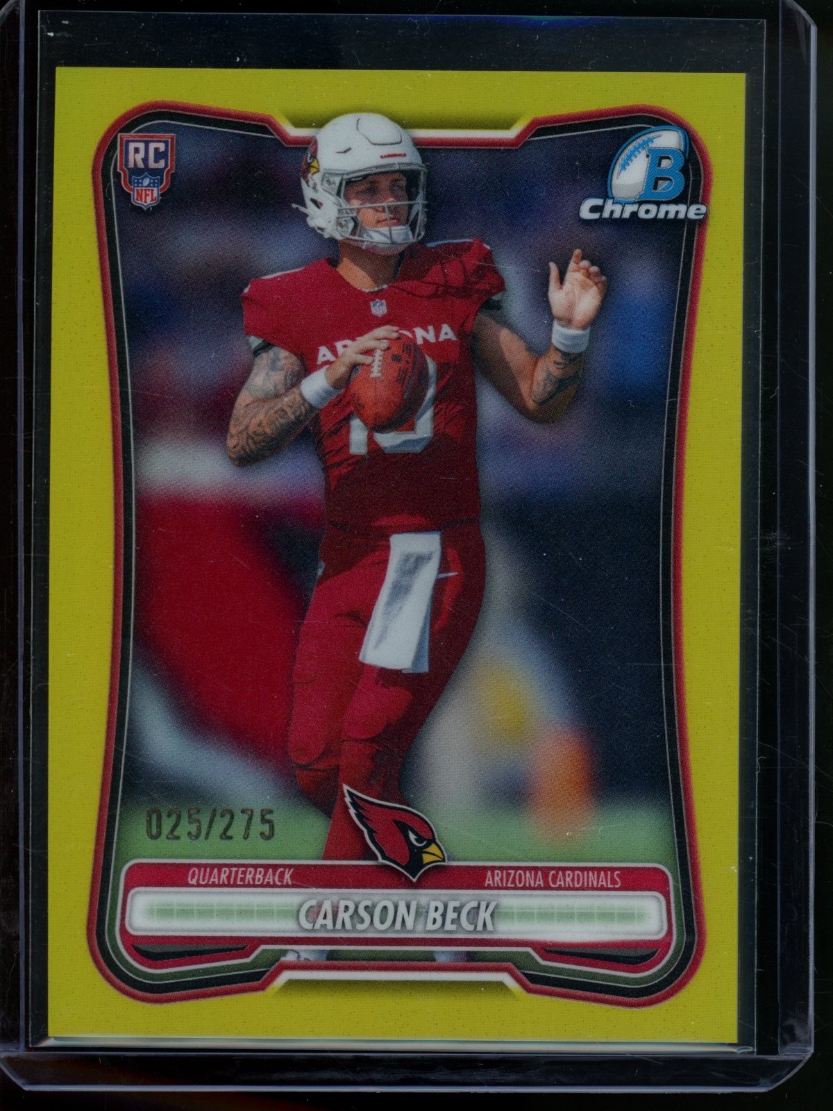 2026 Bowman Chrome Carson Beck Rookie RC Yellow Refractor /275 Cardinals - Trading Card Market