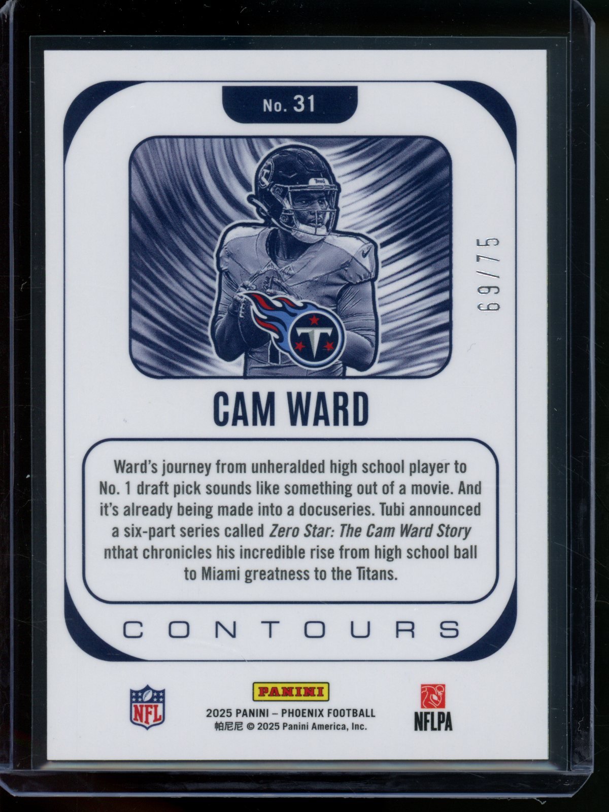 2025 Panini Phoenix Cam Ward Rookie RC Contours Mojo /75 Titans - Trading Card Market