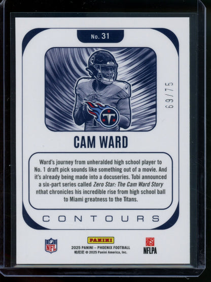 2025 Panini Phoenix Cam Ward Rookie RC Contours Mojo /75 Titans - Trading Card Market