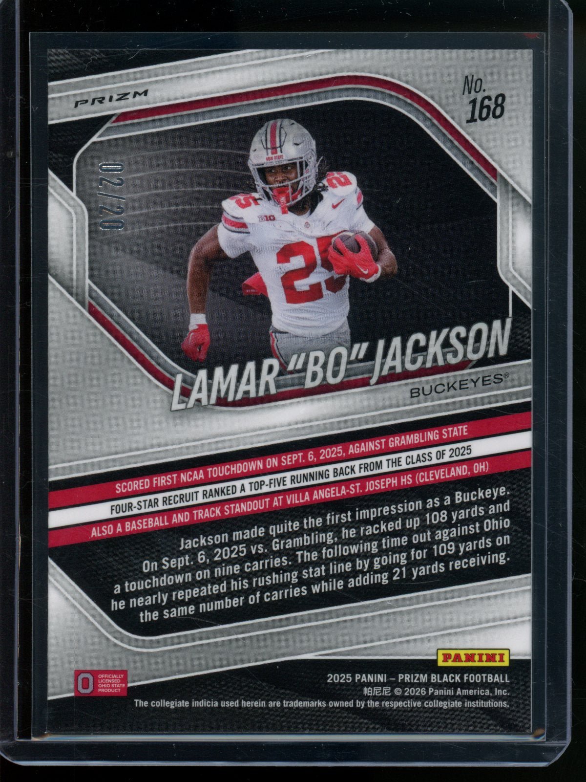 2025 Panini Prizm Black Lamar "Bo" Jackson Cherry Blossom SSP /20 Buckeyes - Trading Card Market