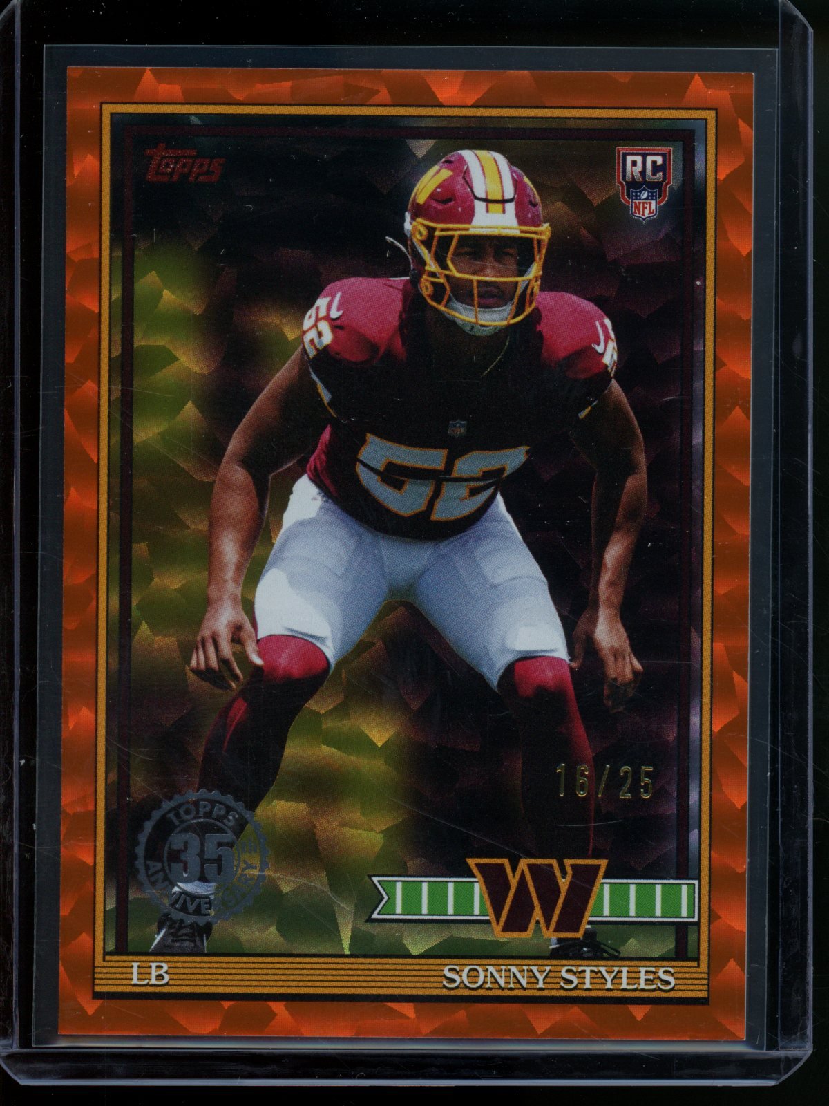 2026 Topps Flagship Sonny Styles Rookie RC 1991 Orange Foil /25 Commanders - Trading Card Market