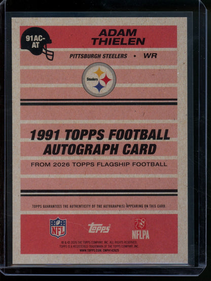 2026 Topps Flagship Adam Thielen 1991 Orange Autograph /25 Steelers - Trading Card Market