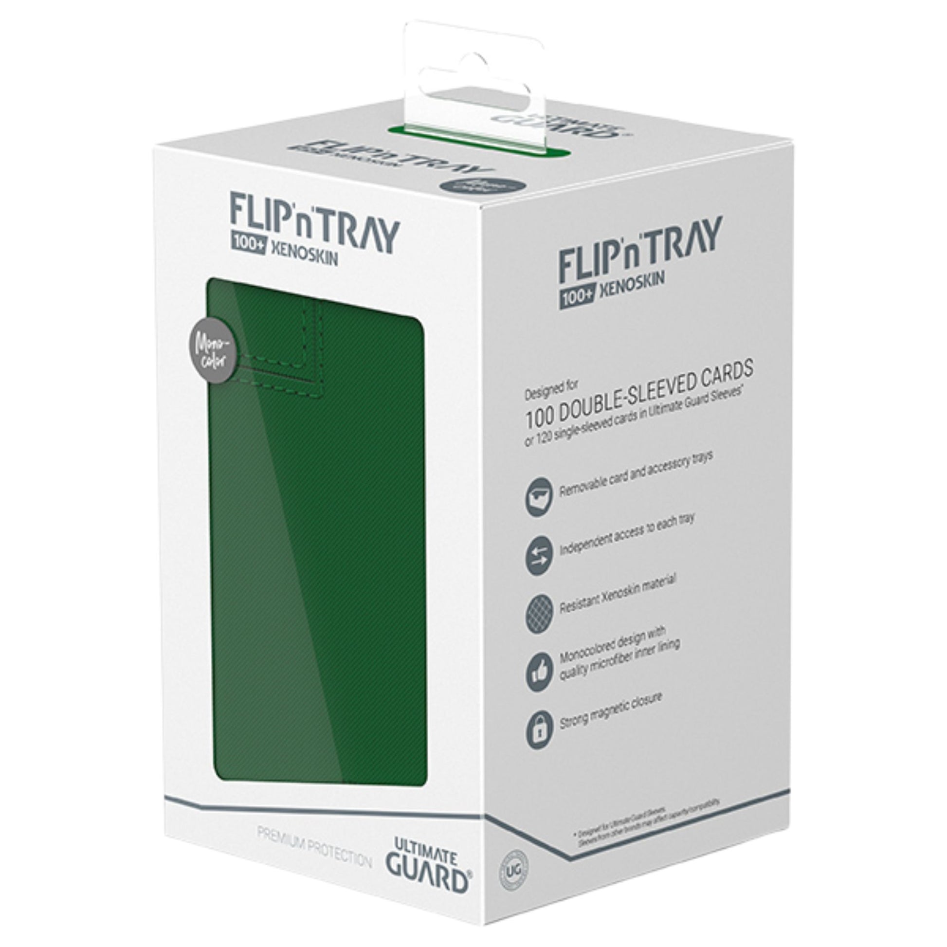 Ultimate Guard Flip n Tray 100+ Monocolor Green - Trading Card Market