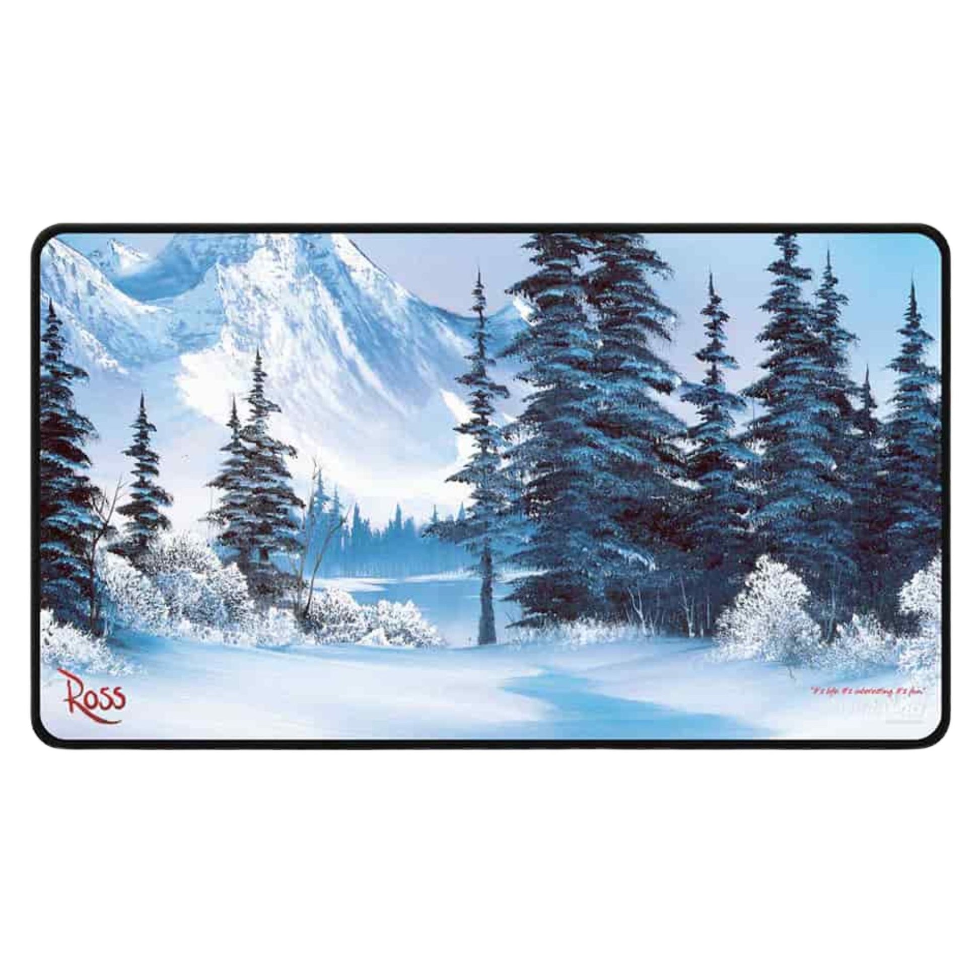 Ultra Pro Black Stitched Bob Ross Winter Paradise Playmat - Trading Card Market