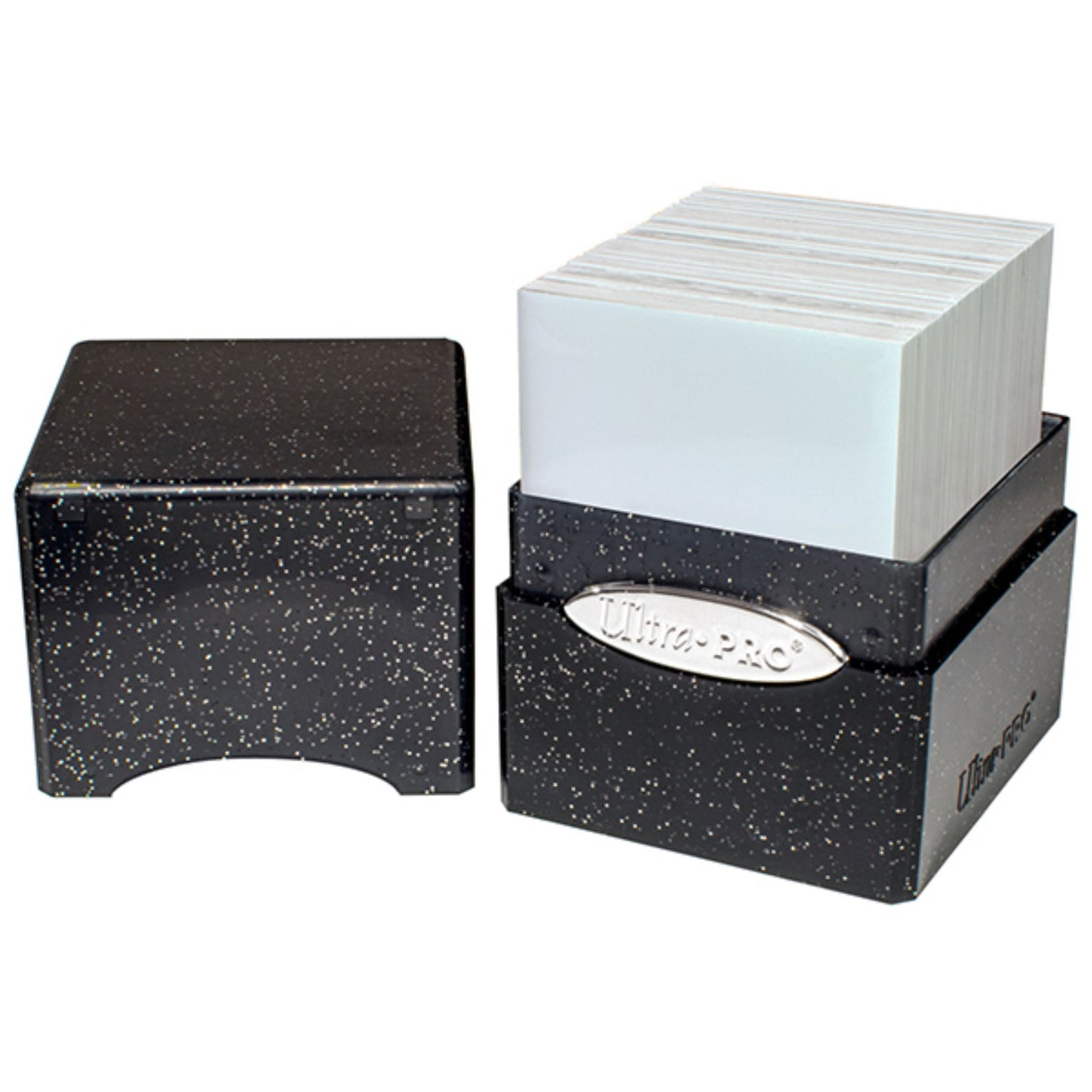 Ultra Pro Satin Cube 100+ Glitter Deckbox (Black) - Trading Card Market