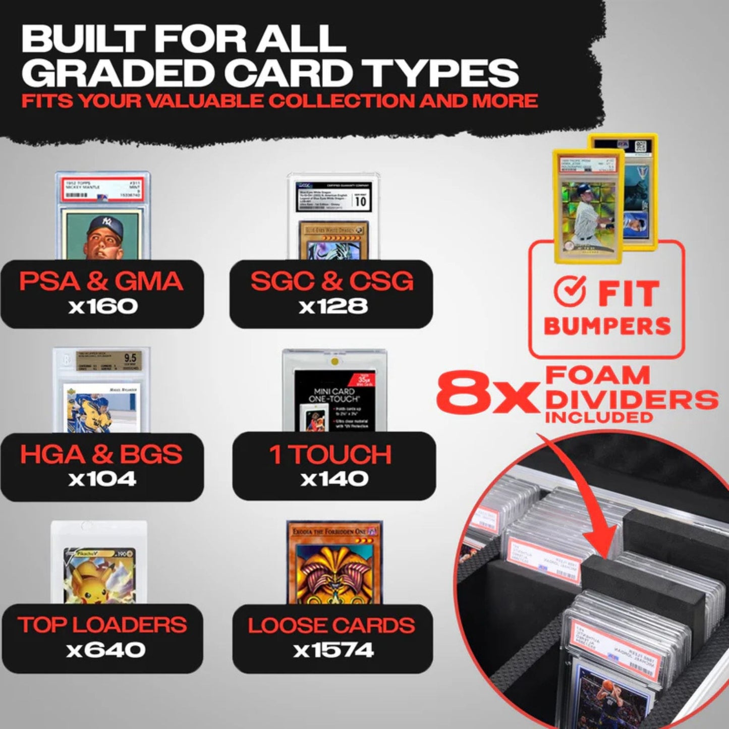 Valun 4 Row Graded Card Case - Trading Card Market