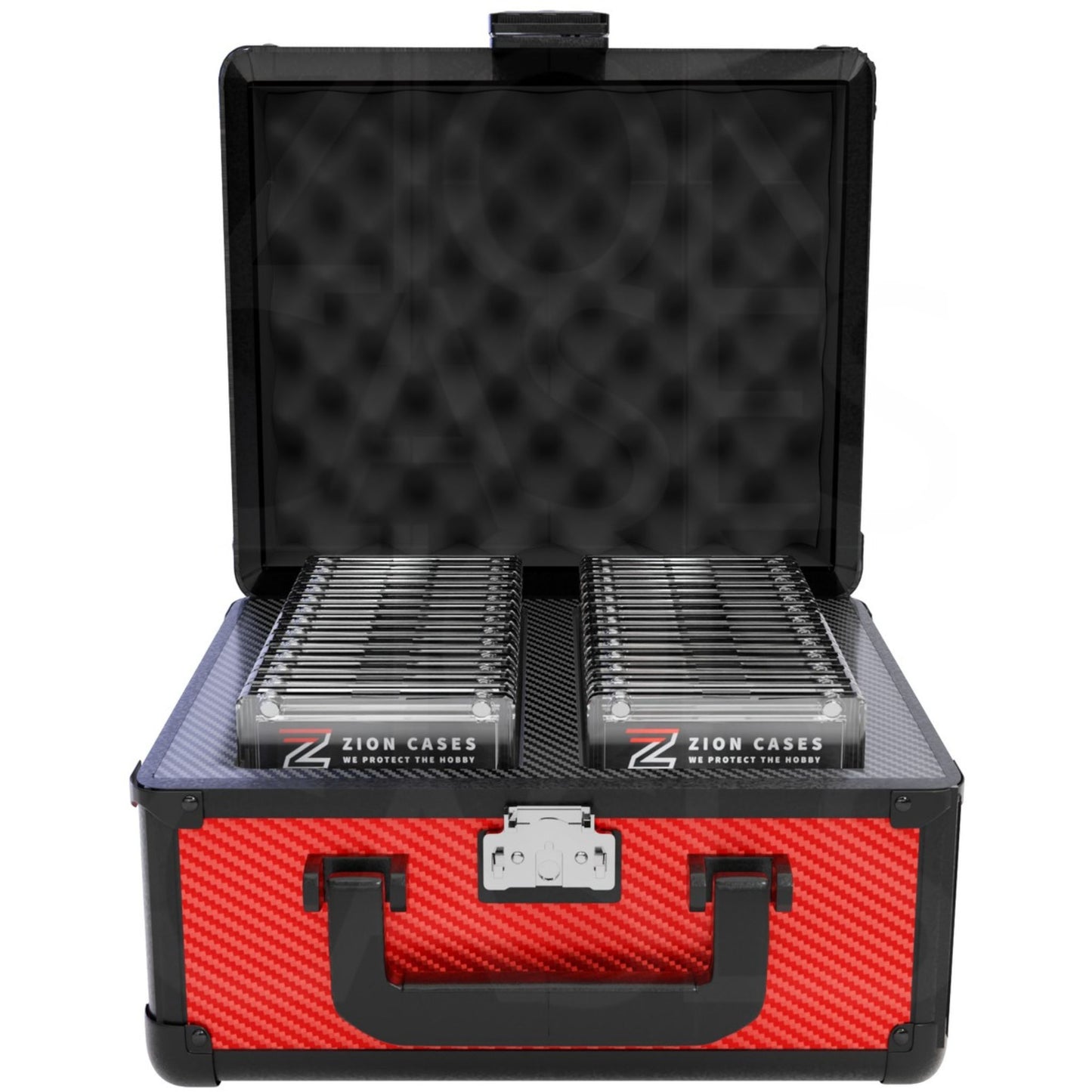 Zion Slab Case 2 Row (Carbon Fiber Red) - Trading Card Market