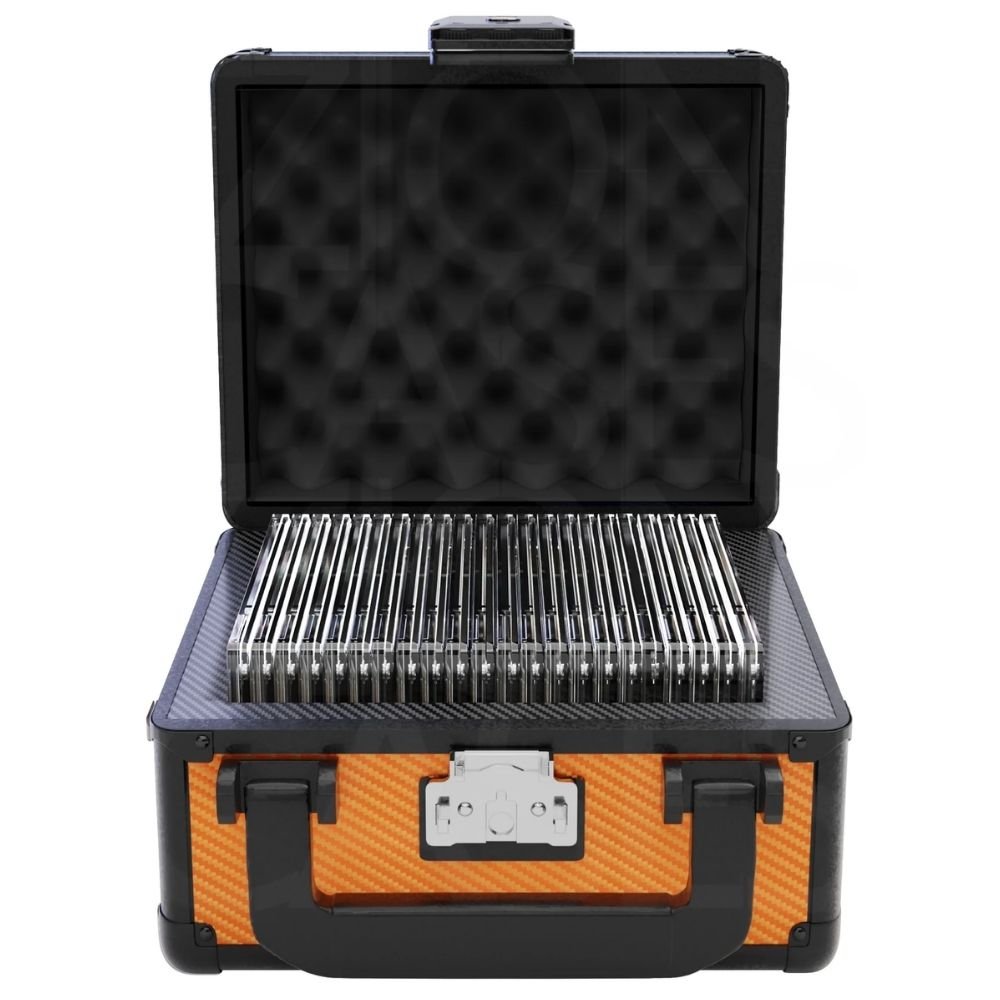 Zion Slab Case Go Carbon Fiber Orange - Trading Card Market