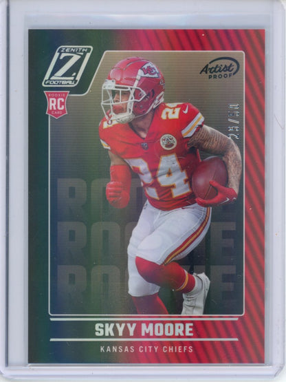 2022 Panini Zenith Skyy Moore Rookie Artist Proof /50 Chiefs