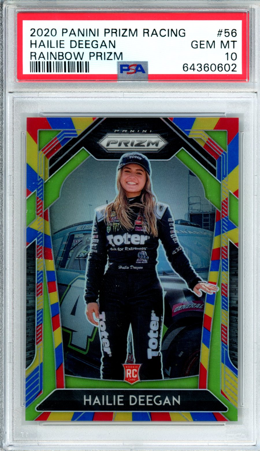 2022 Panini Prizm Racing Hailie Deegan Rookie Rainbow Prizm /24 PSA 10 Pop 4