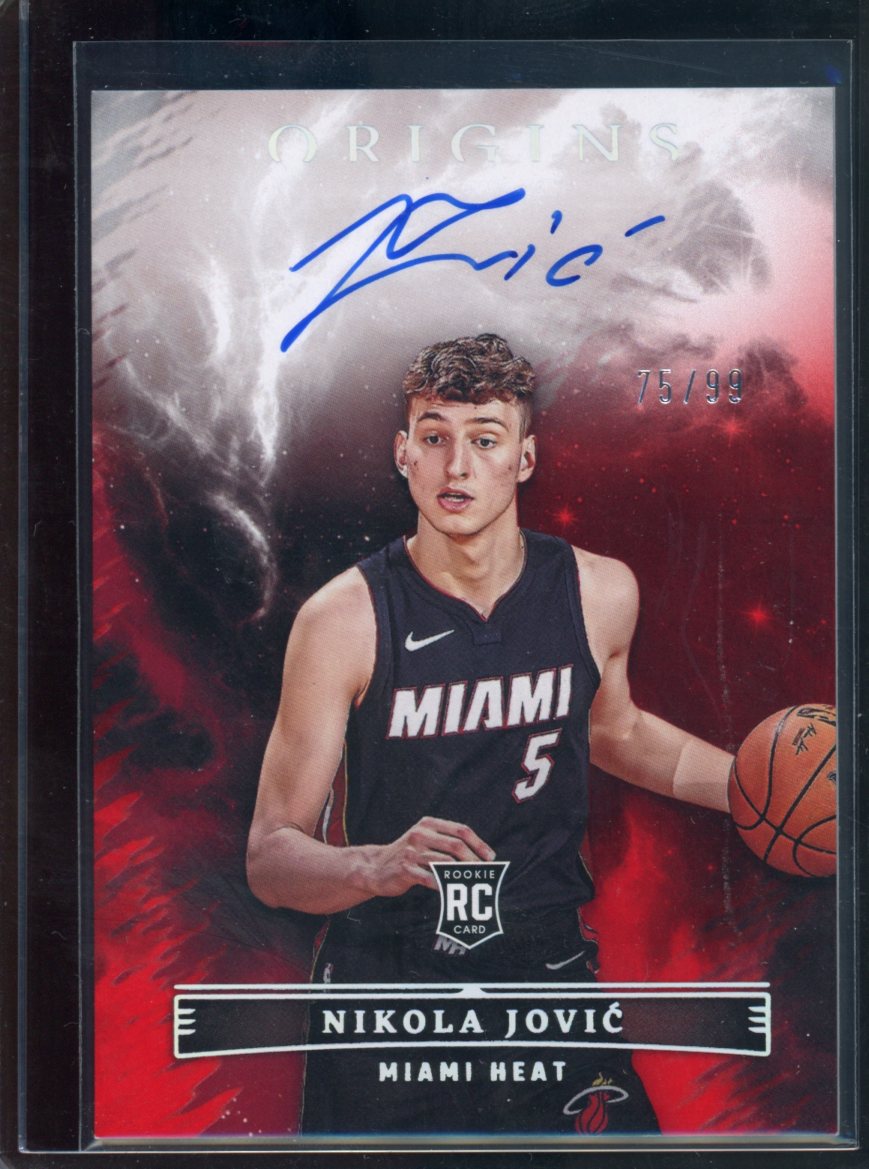 2022-23 Panini Origins Nikola Jovic Rookie Auto Red /99 Heat