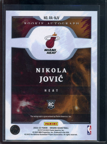 2022/23 Panini Origins Nikola Jovic Rookie Auto Red /99 Heat