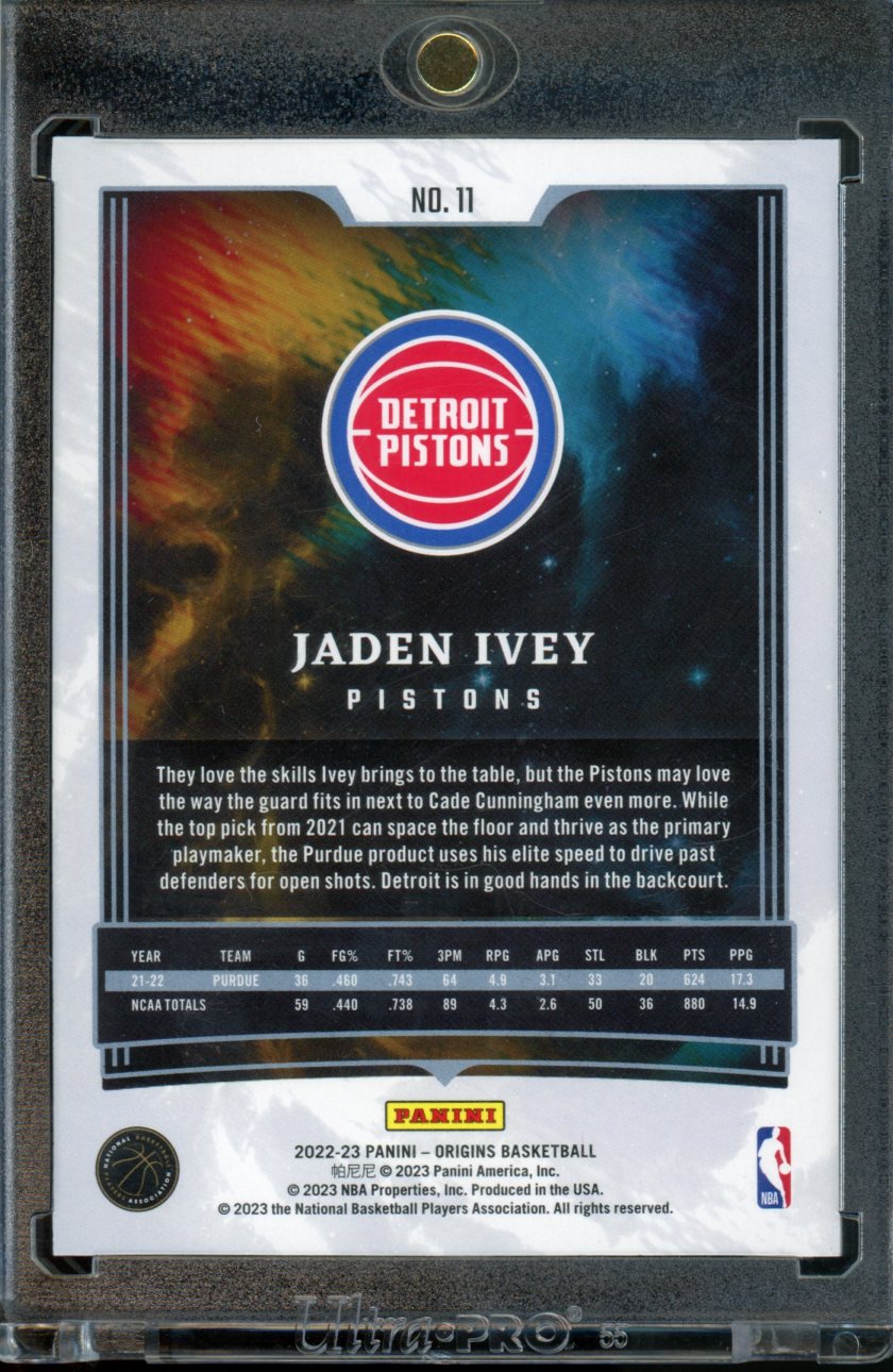 2022/23 Panini Origins Jaden Ivey Rookie Blue /25 Pistons
