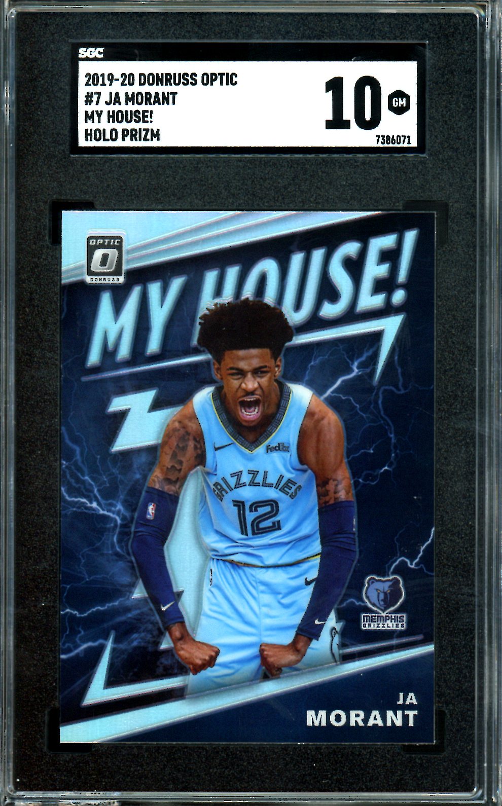 2019/20 Panini Optic Ja Morant My House Holo SGC 10 Grizzlies