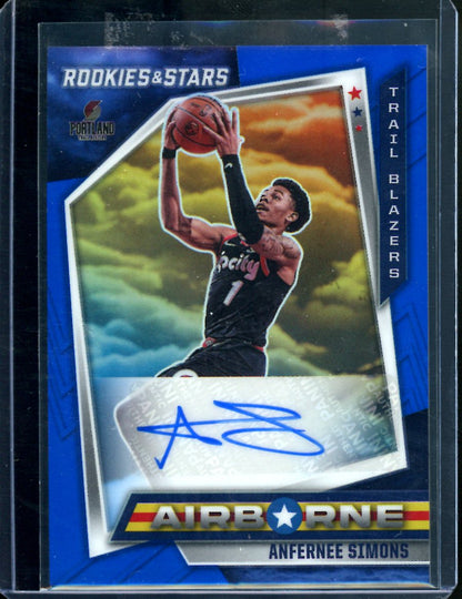 2021/22 Panini Chronicles Anfernee Simons Airborne Auto /25 Blazers