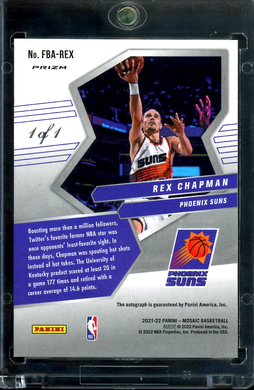 2021/22 Panini Mosaic Rex Chapman Fast Break Black Auto 1/1 Suns