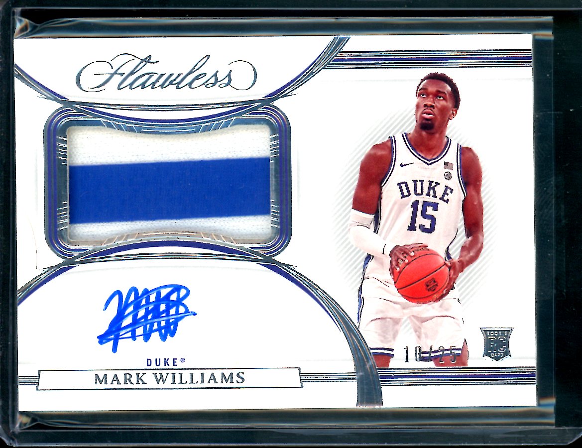 2022/23 Panini Flawless Collegiate Mark Williams RPA /25 Duke