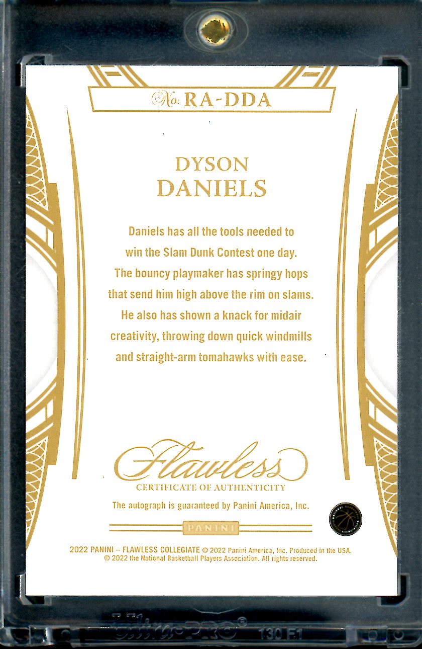 2022/23 Panini Flawless Collegiate Dyson Daniels Rookie Auto 1/1