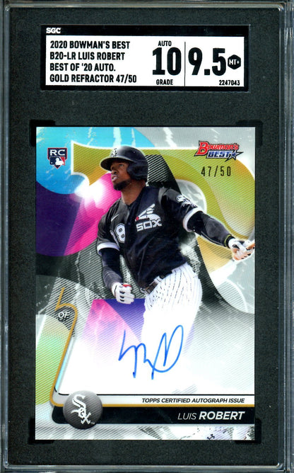 2020 Bowman's Best Luis Robert Rookie Auto Gold /50 SGC 9.5/10 White Sox