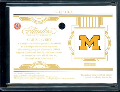 2022/23 Panini Flawless Collegitae Caris LeVert Gold Patch /10 Cavaliers