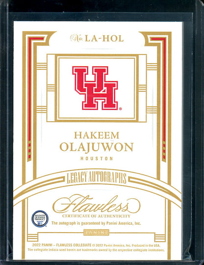 2022/23 Panini Flawless Collegitae Hakeem Olajuwon Legacy Auto /25 Rockets