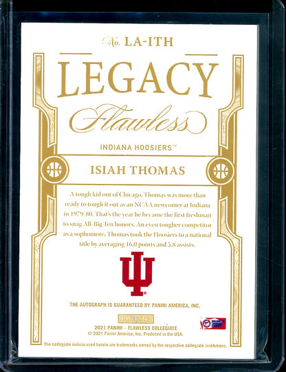 2022/23 Panini Flawless Collegitae Isiah Thomas Legacy Auto 22/25 Pistons