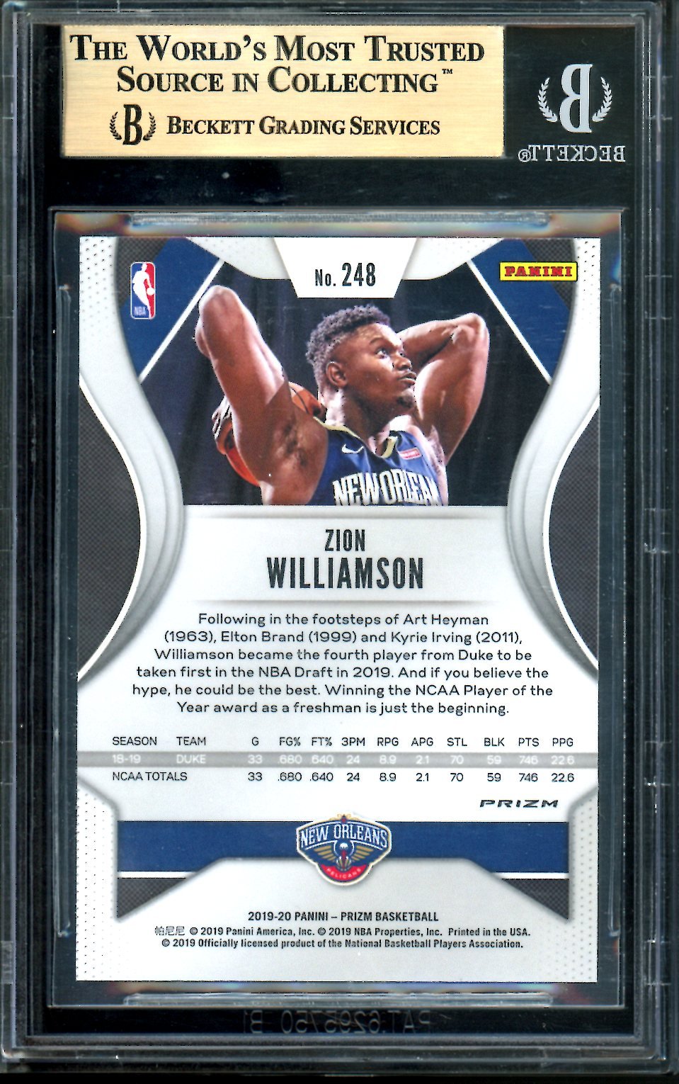 2019/20 Panini Prizm Zion Williamson Rookie Orange Ice BGS 9.5 Pelicans - Trading Card Market