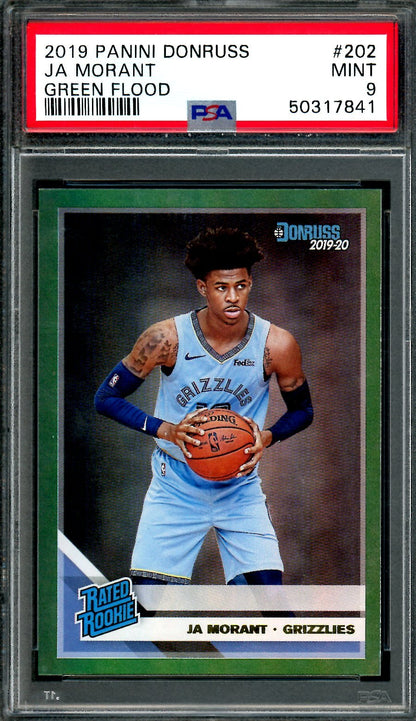 2019/20 Panini Donruss Ja Morant Rookie Green Flood PSA 9 Grizzlies - Trading Card Market