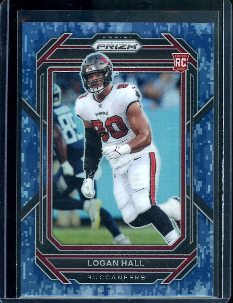 2022 Panini Prizm Logan Hall Rookie Blue Camo /25 Buccaneers - Trading Card Market