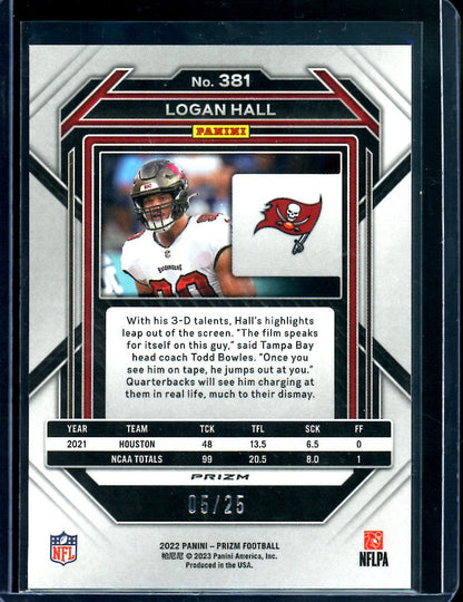 2022 Panini Prizm Logan Hall Rookie Blue Camo /25 Buccaneers - Trading Card Market