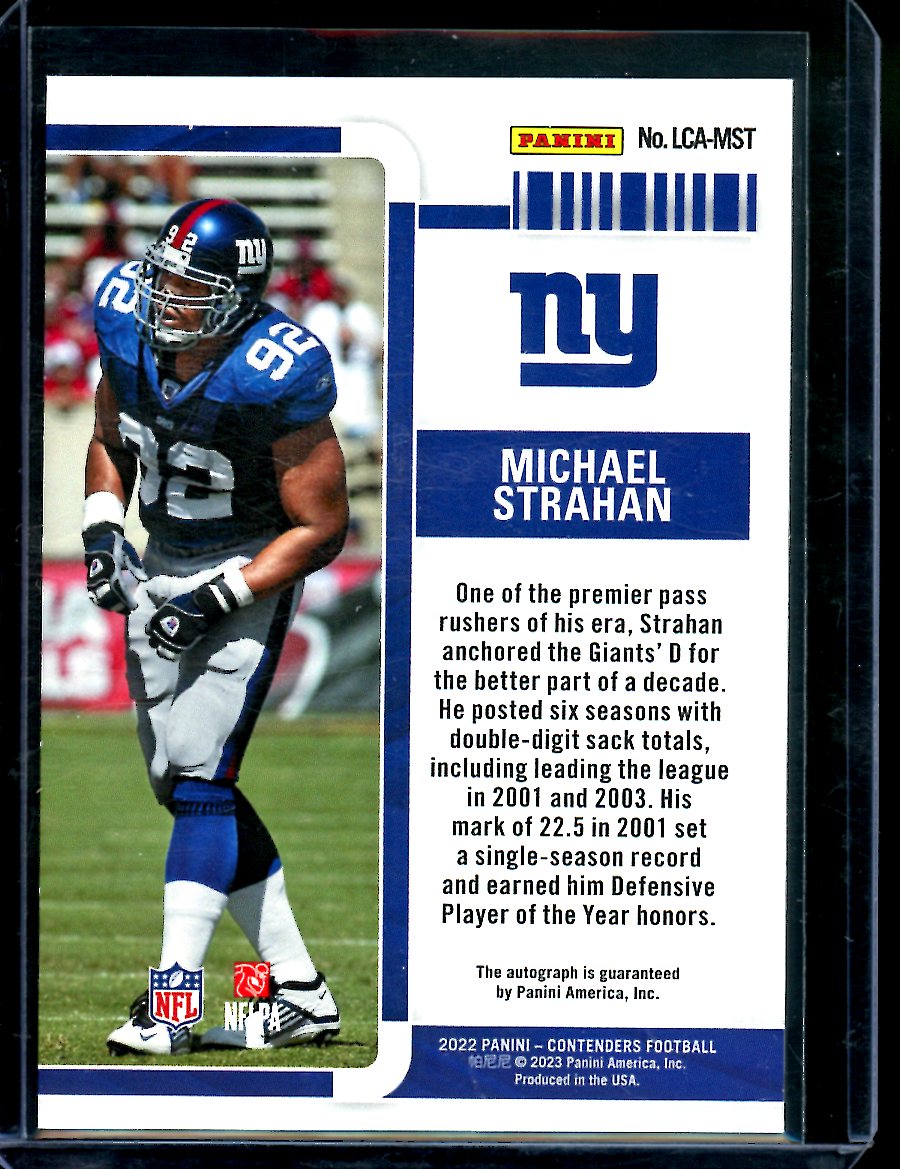 2022 Panini Contenders Michael Strahan Legends Auto /25 Giants