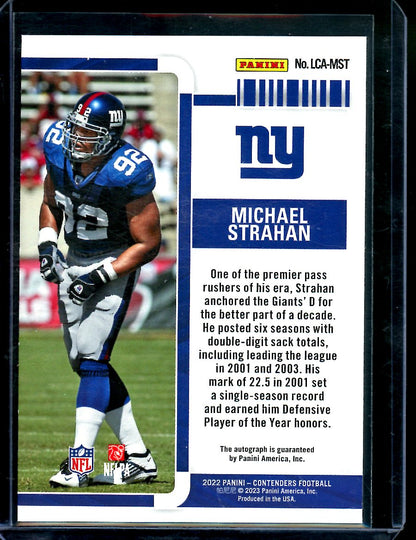 2022 Panini Contenders Michael Strahan Legends Auto /25 Giants