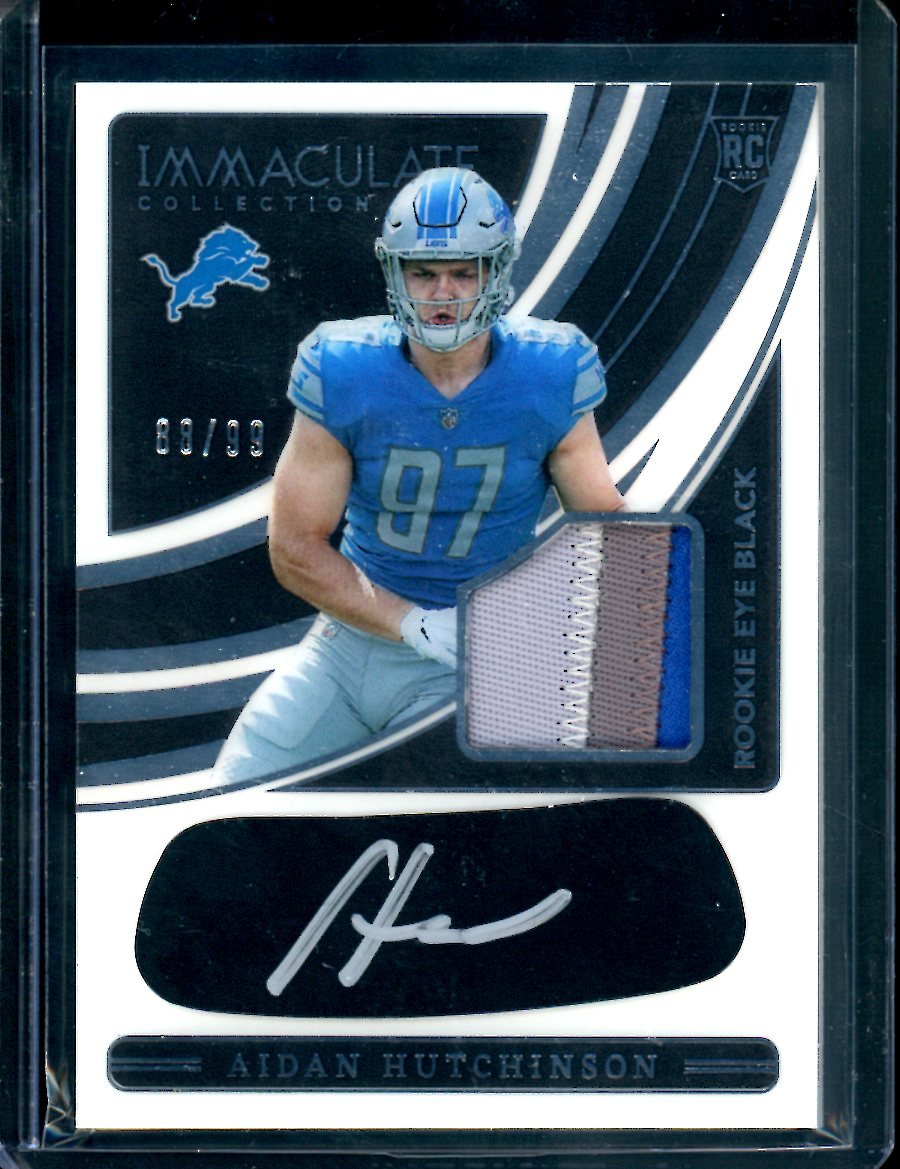 2022 Panini Immaculate Adian Hutchinson Rookie Eye Black RPA /99 Lions - Trading Card Market