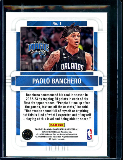2022/23 Panini Contenders Paolo Banchero Rookie of the Year Magic
