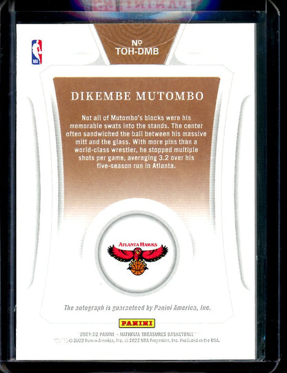 2021/22 Panini National Treasures Dikembe Mutombo HOF Auto /99 Hawks - Trading Card Market