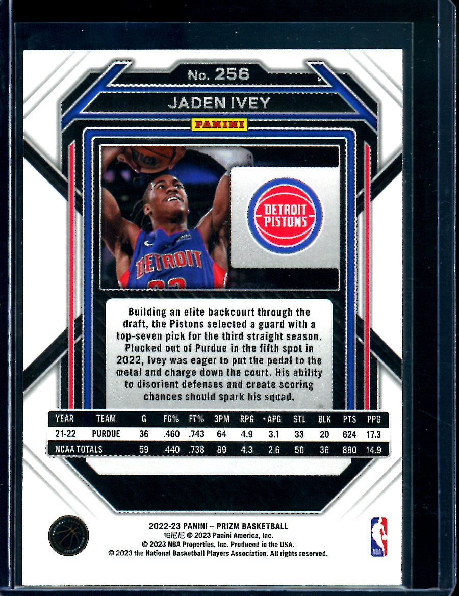 2022/23 Panini Prizm Jaden Ivey Rookie Pistons